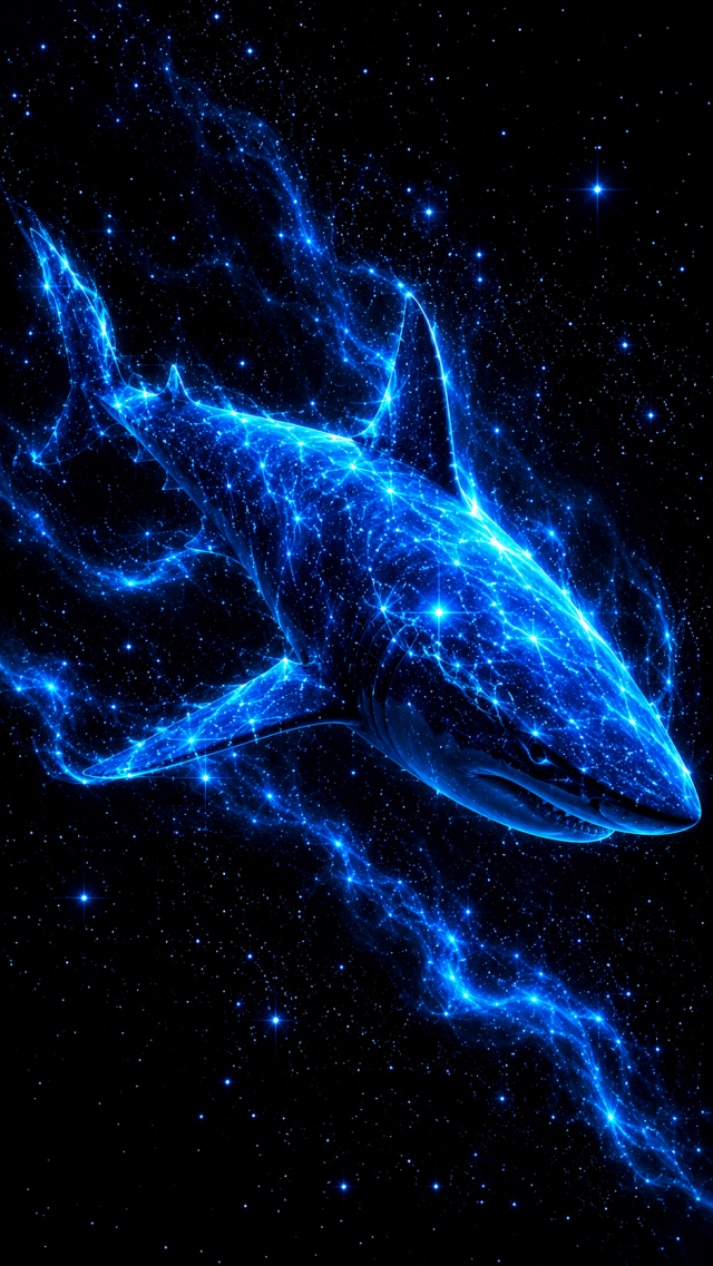 Cosmic Whale in a Starry Ocean