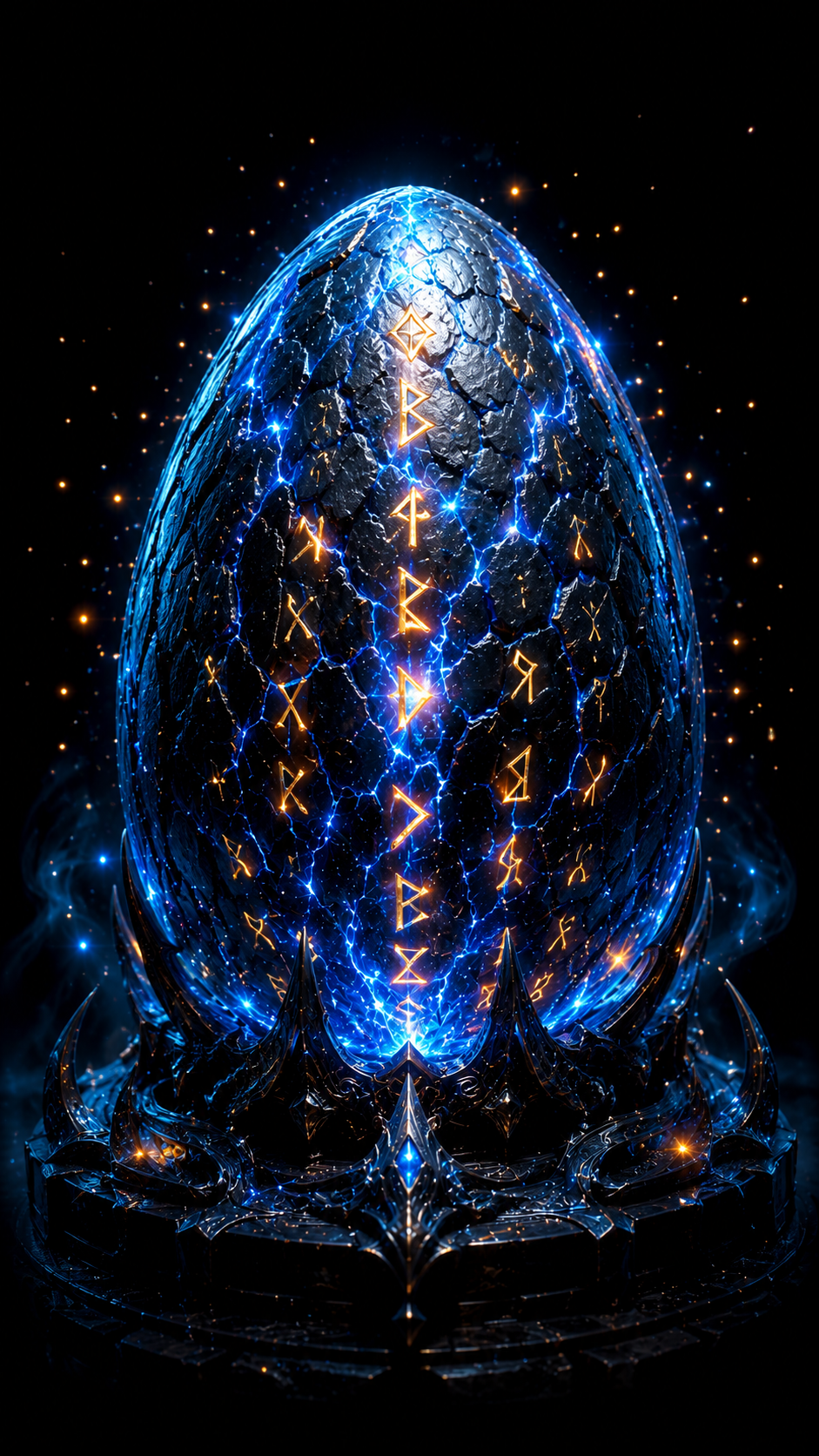 Glowing Runic Egg in the Dark