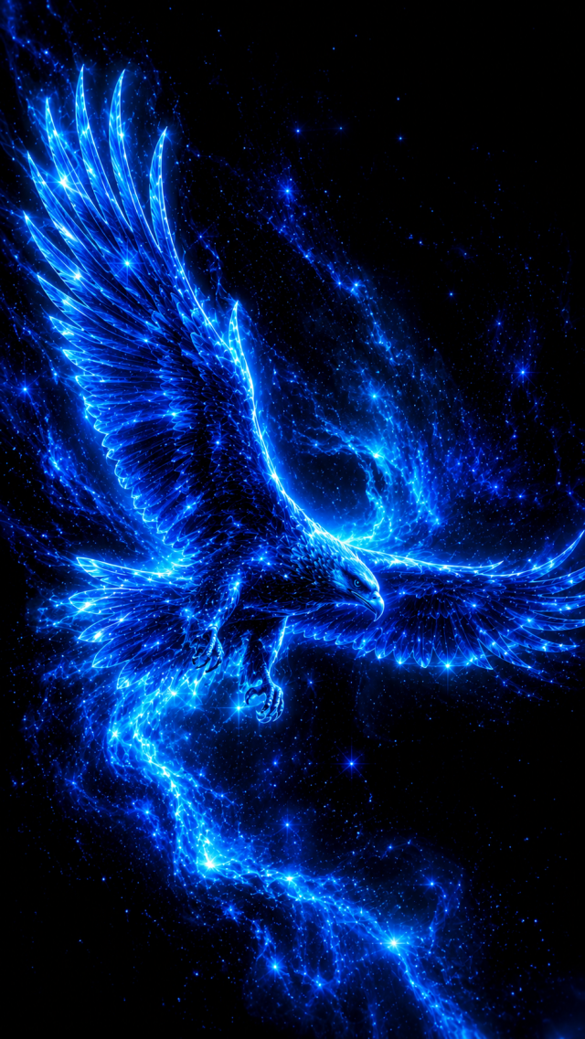 Blue Eagle Wings in Space