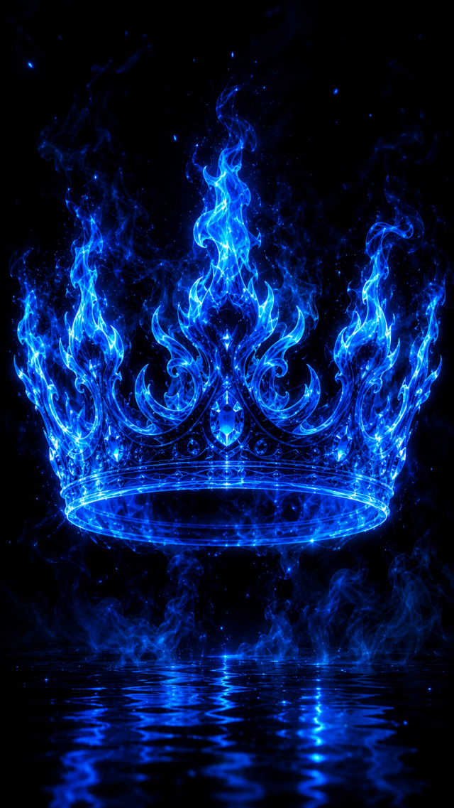 Blue Flame Crown with Reflection