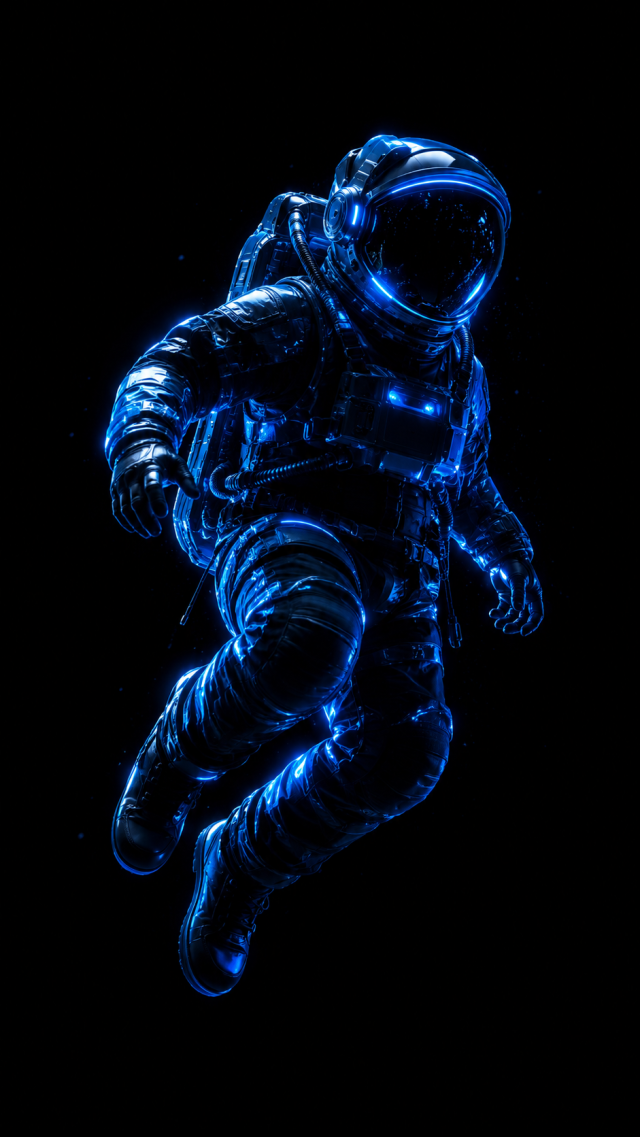 Astronaut Floating in Deep Space