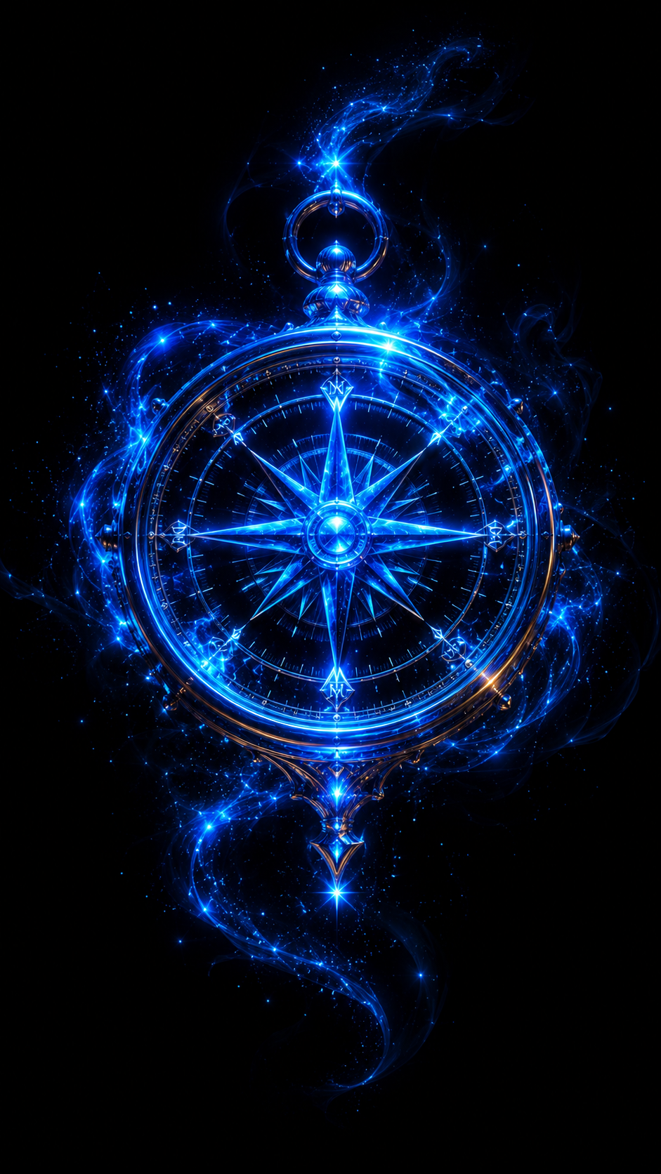 Blue Compass in a Star Field