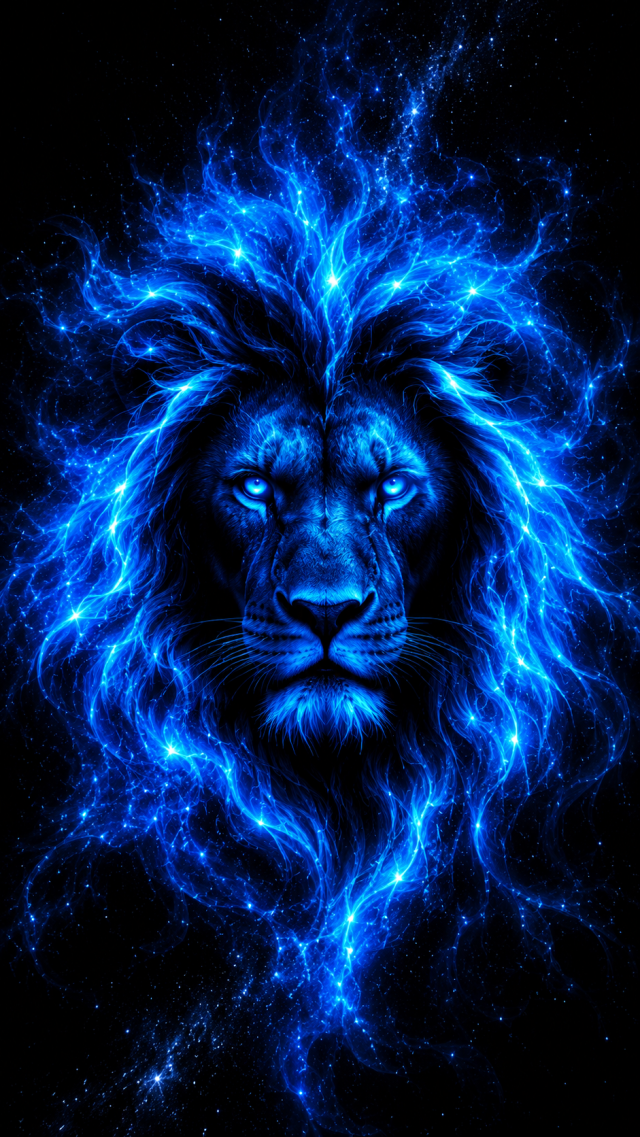 Blue Lion Portrait