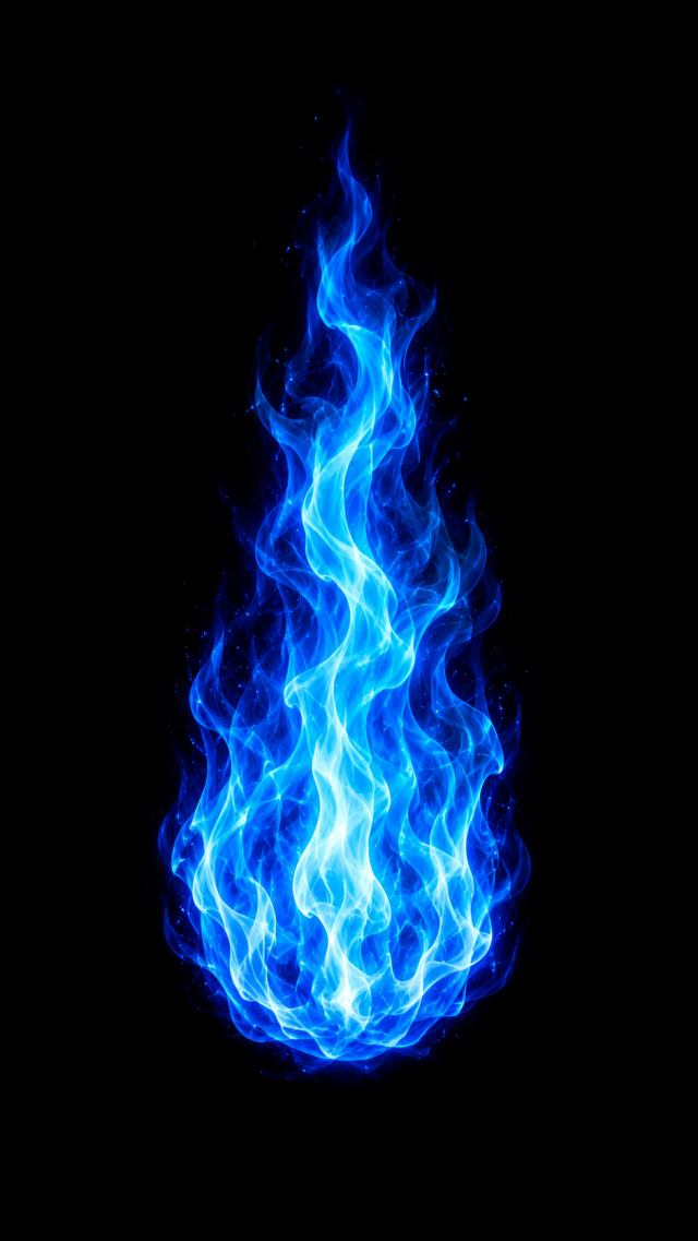 Blue Flame on Black