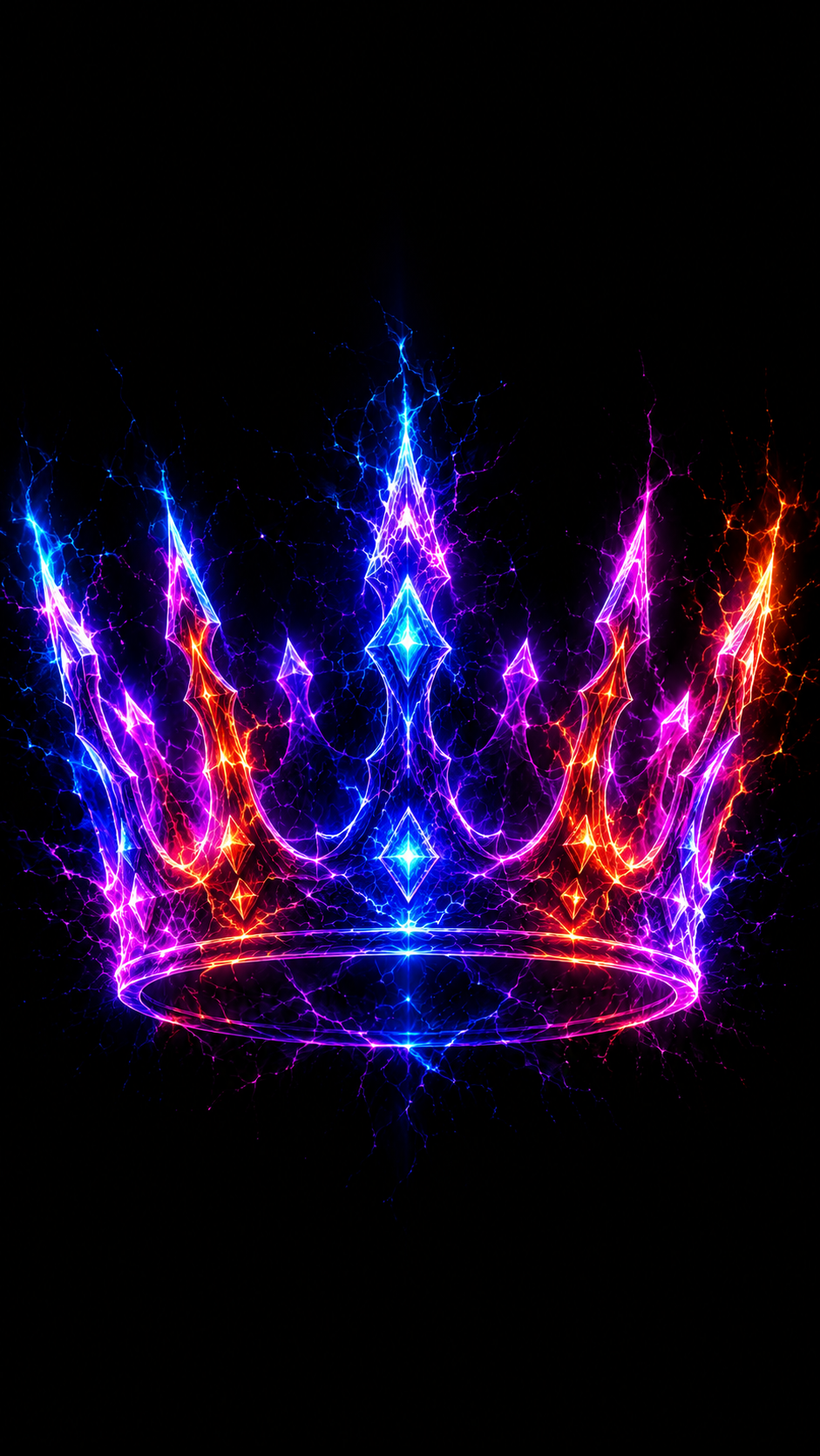 Neon Crown in Blue Light