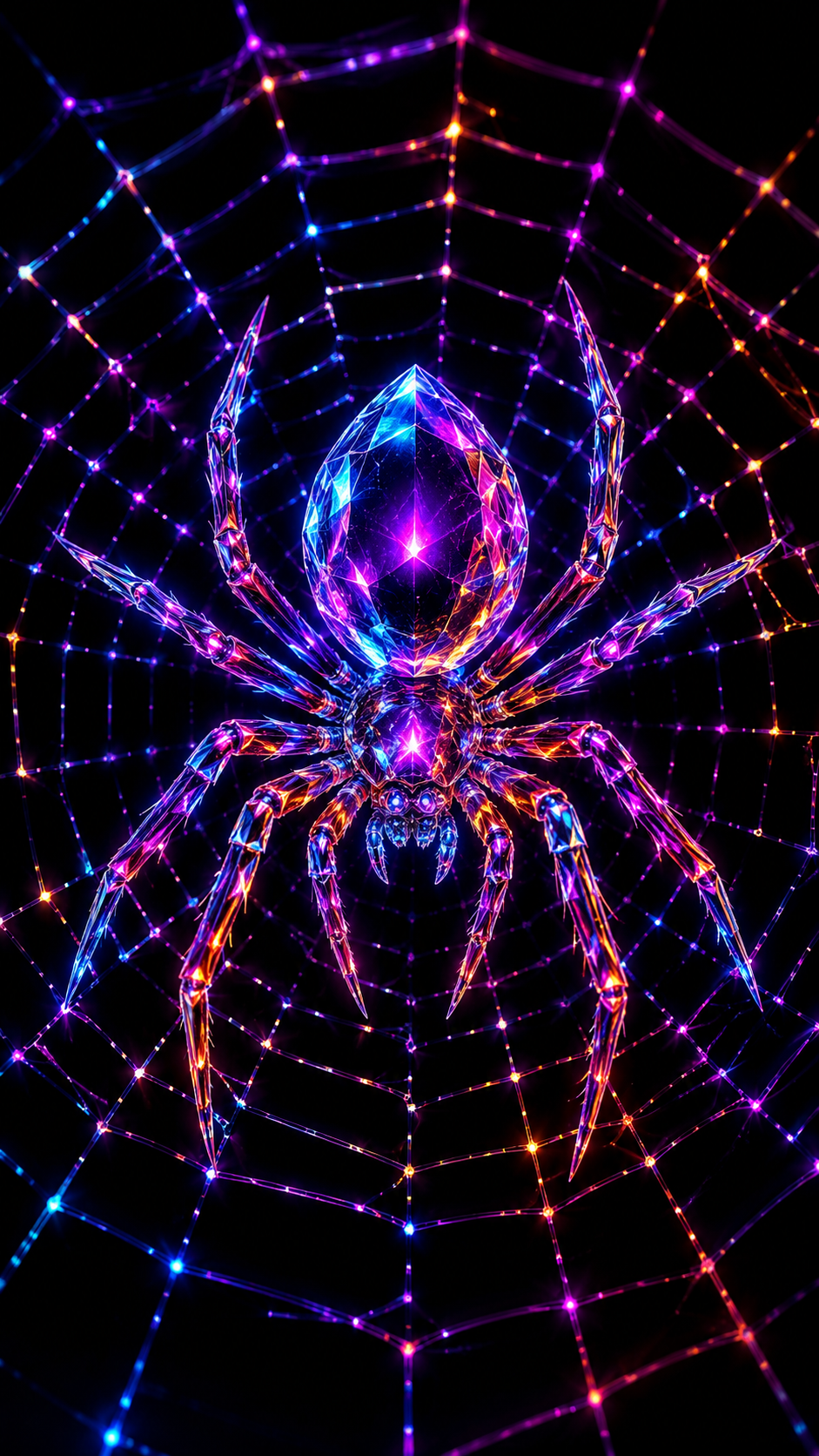 Spider Resting on a Dark Web