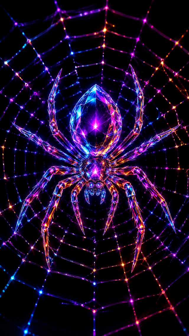 Spider Resting on a Dark Web