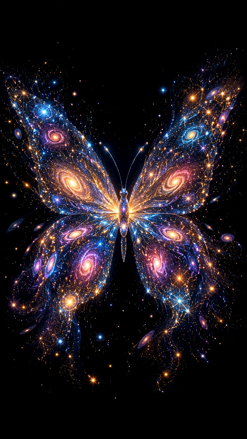 Galaxy Butterfly with Purple Light