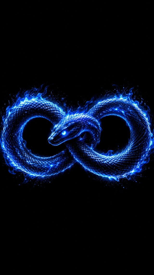 Blue Infinity Loop on Black