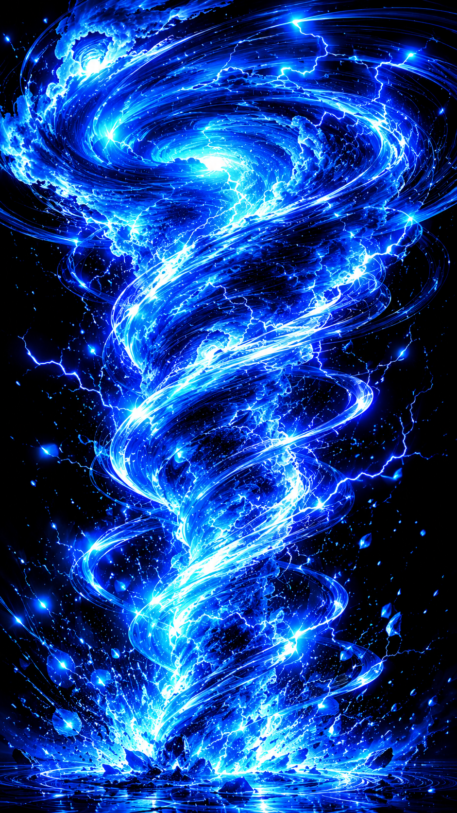 Blue Tornado in the Dark
