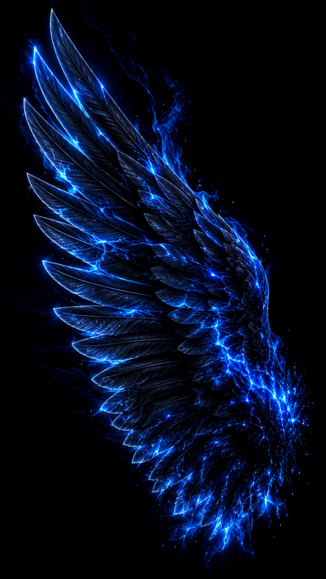 Blue Wing on Black