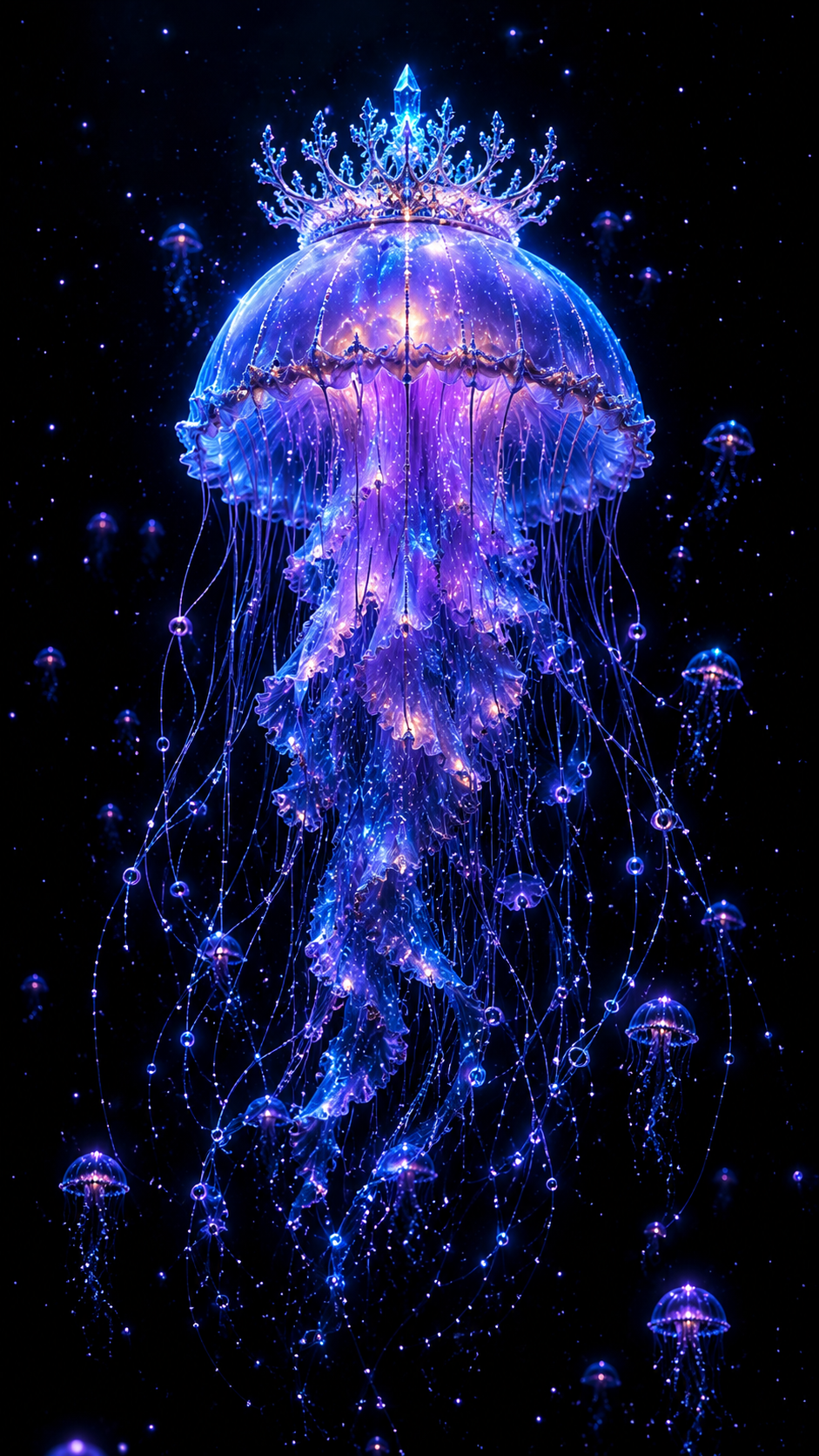 Glowing Jellyfish on Black