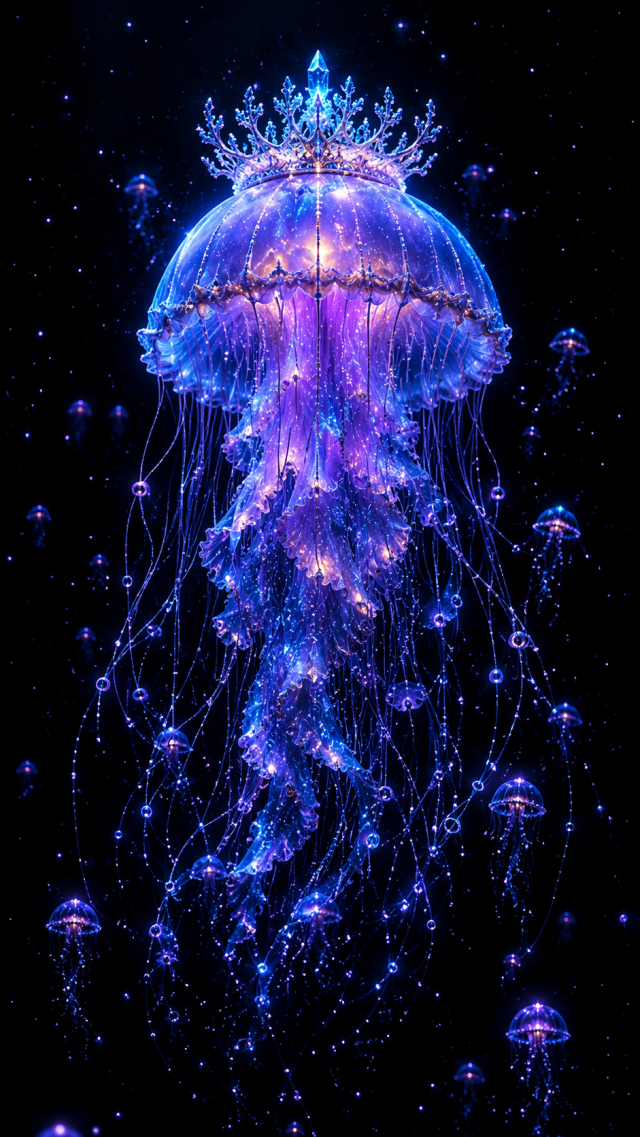 Glowing Jellyfish on Black