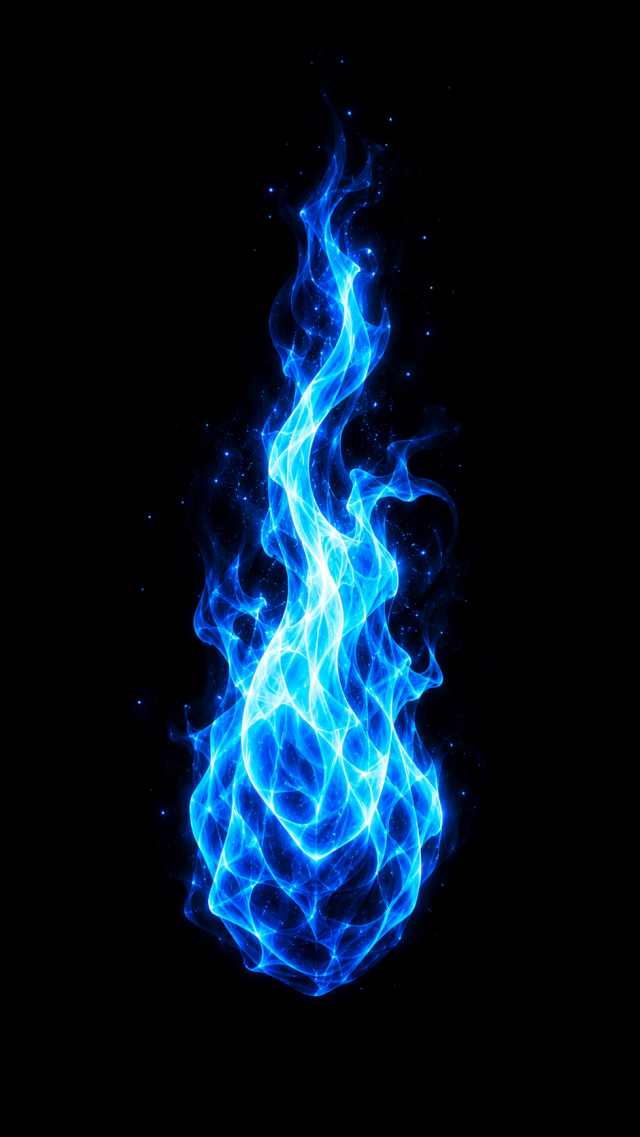 Blue Flame in the Darkness