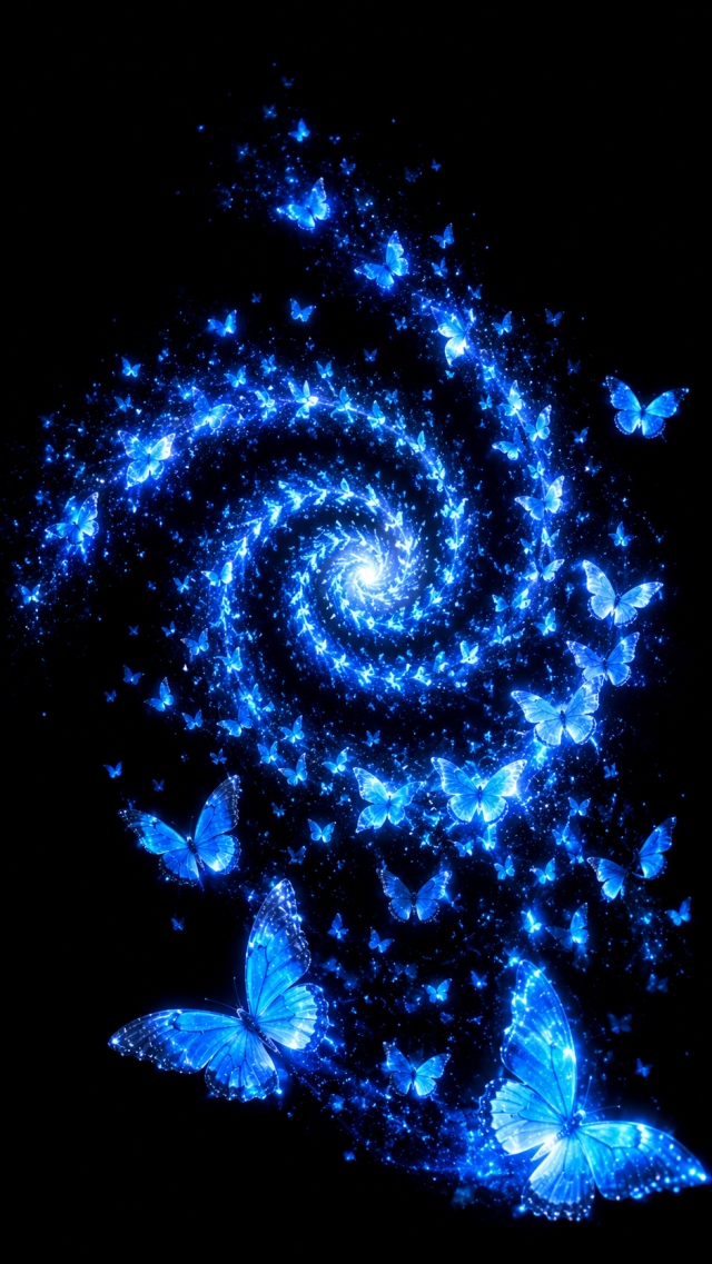 Spiral Galaxy with Butterflies