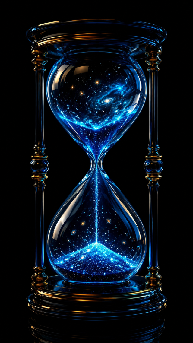 Hourglass with Blue Cosmic Sand