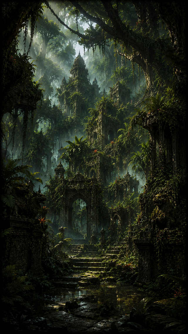 Misty Jungle Temple Ruins