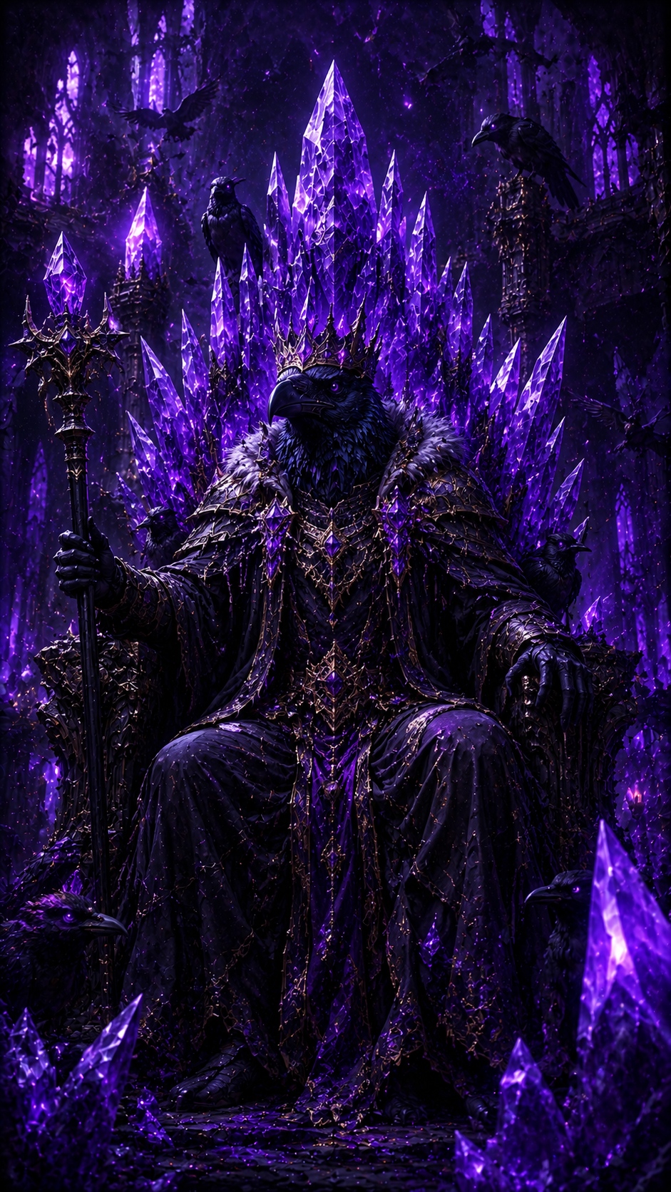 Purple Crystal King On A Throne