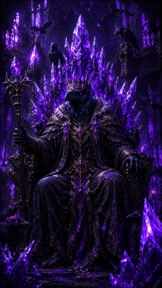 Purple Crystal King On A Throne