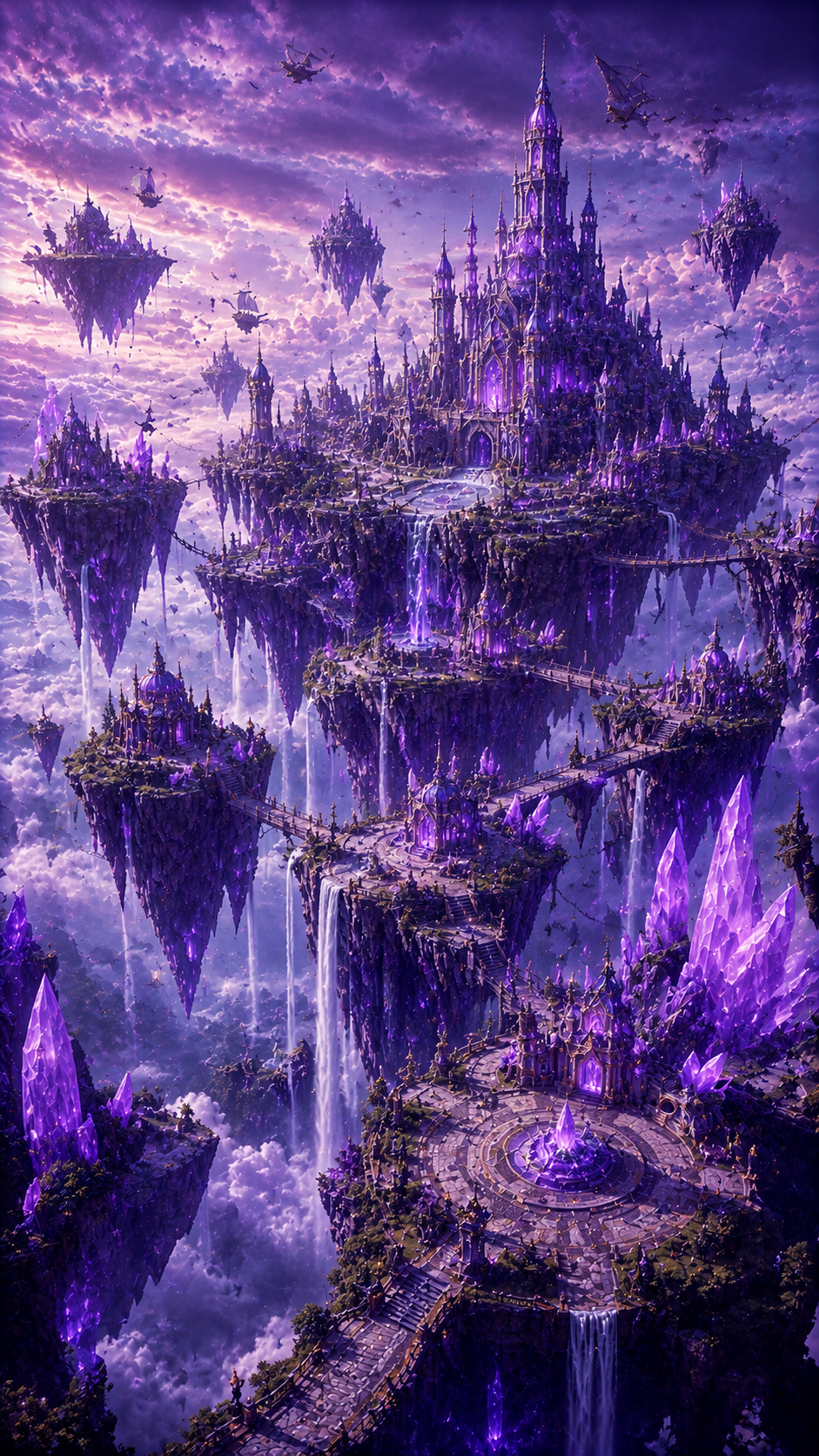 Floating Purple Crystal Kingdom