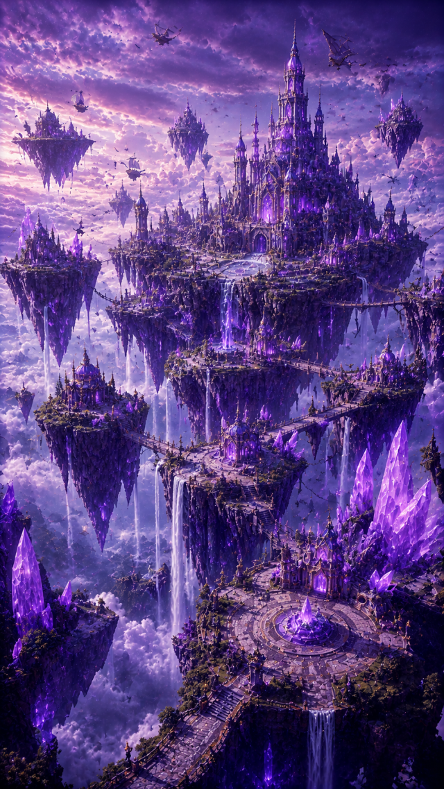 Floating Purple Crystal Kingdom