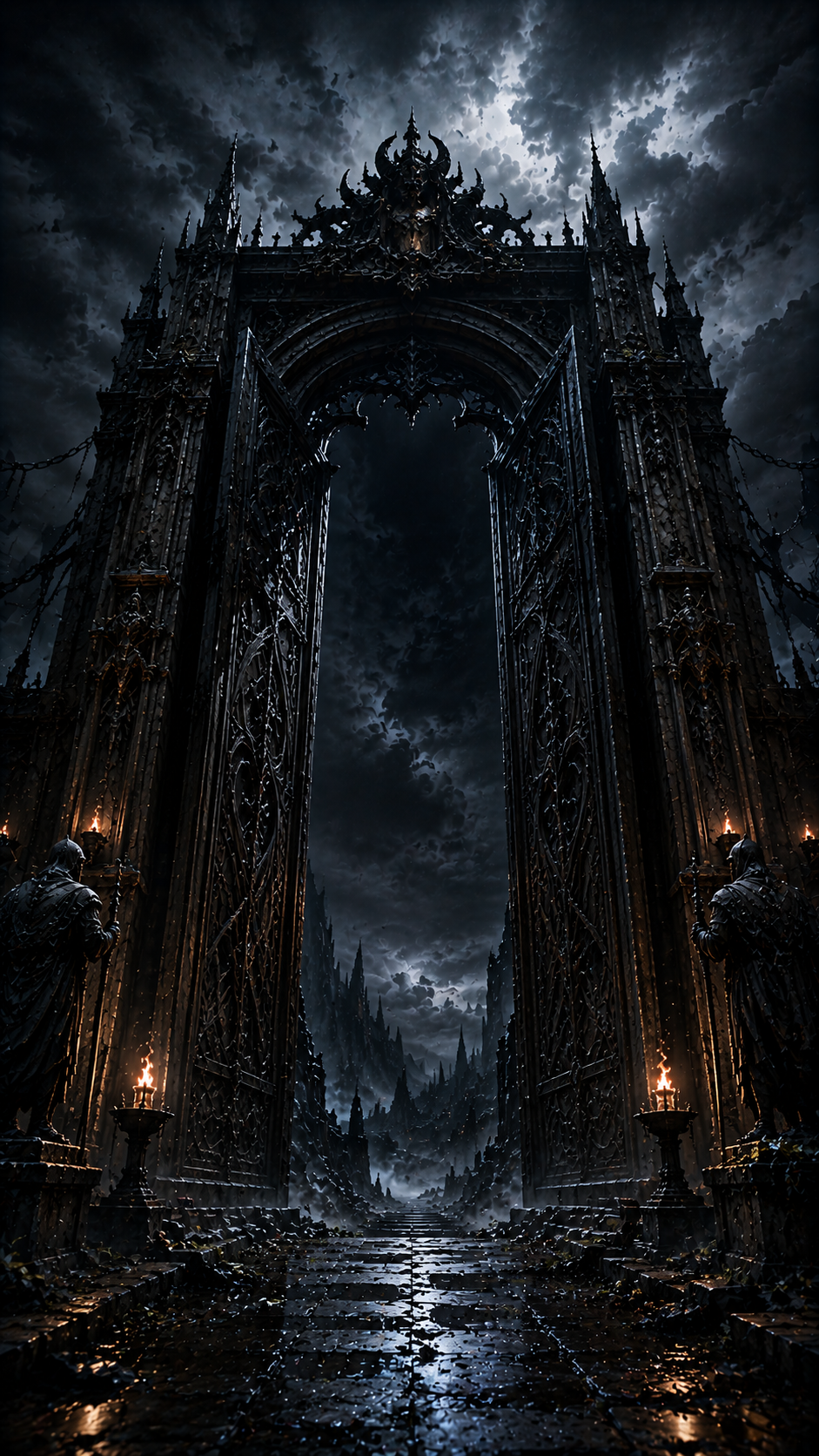 Stormy Gothic Cathedral Gateway