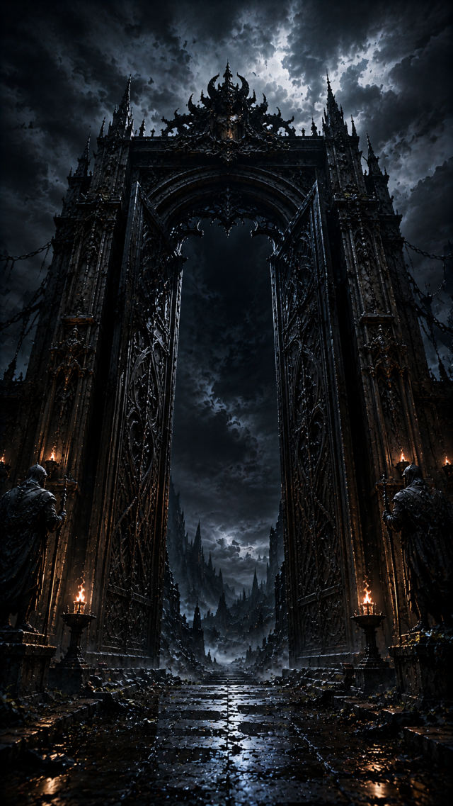 Stormy Gothic Cathedral Gateway