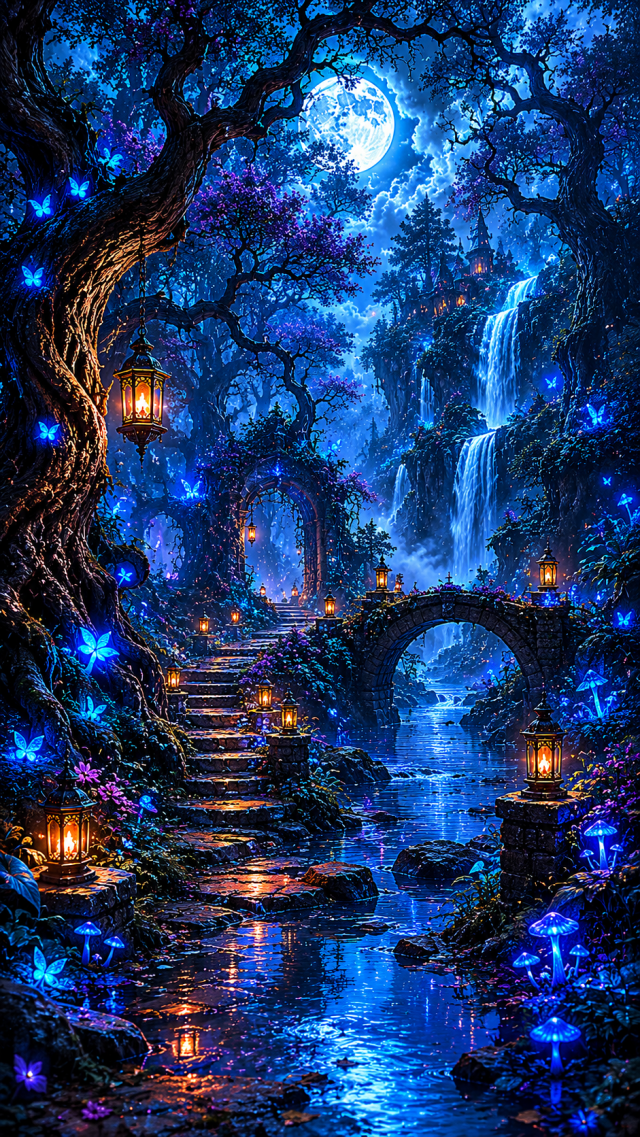 Blue Lantern Forest Bridge