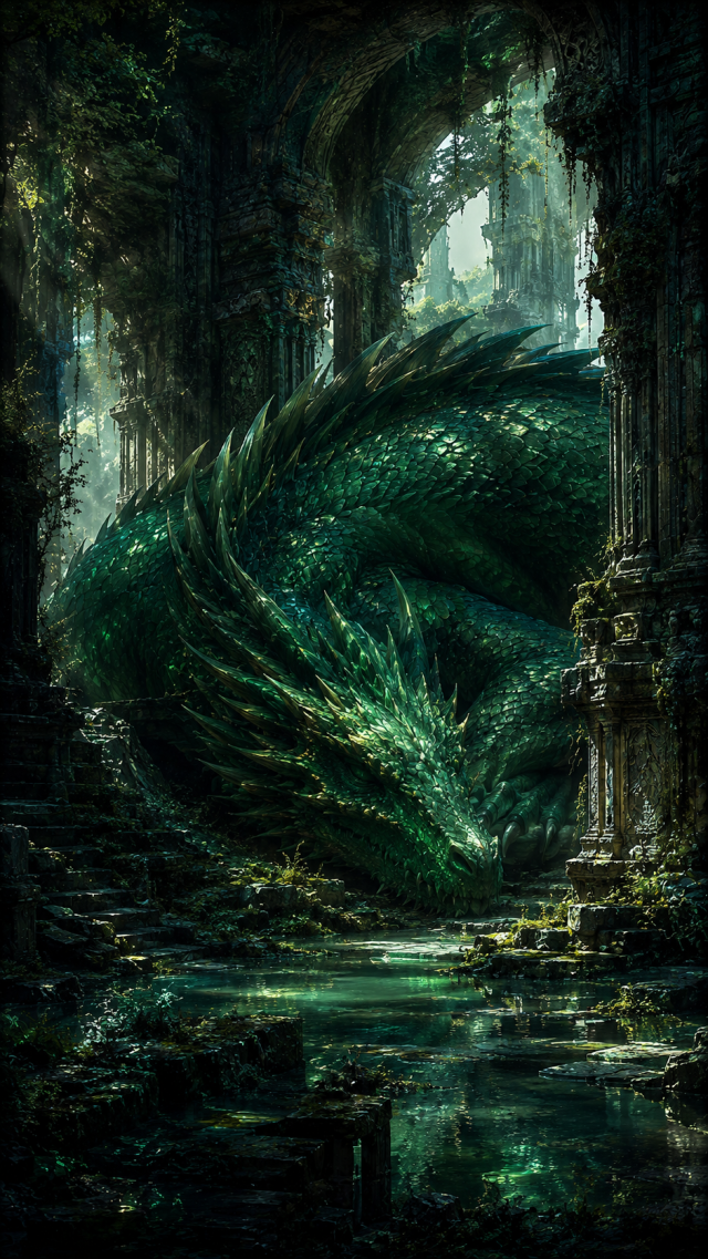 Serpent-Shaped Forest River and Ruins