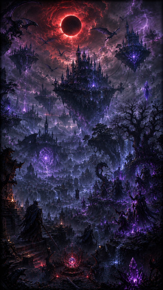 Purple Eclipse over Haunted Villages