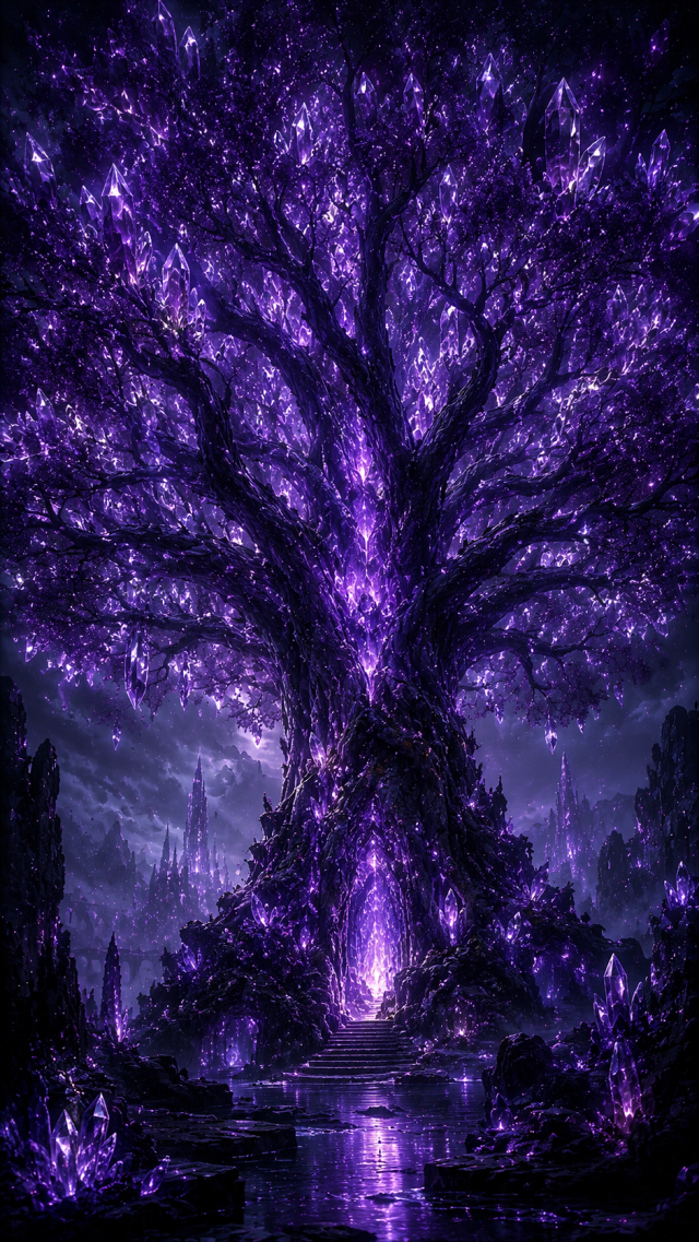 Purple Glowing World Tree