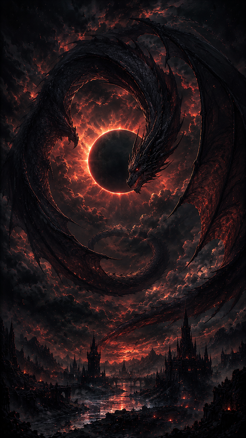 Black Sun Vortex over Dark Valley