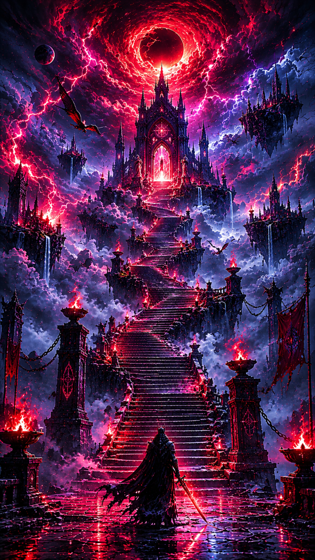 Red Eclipse Castle Stairway