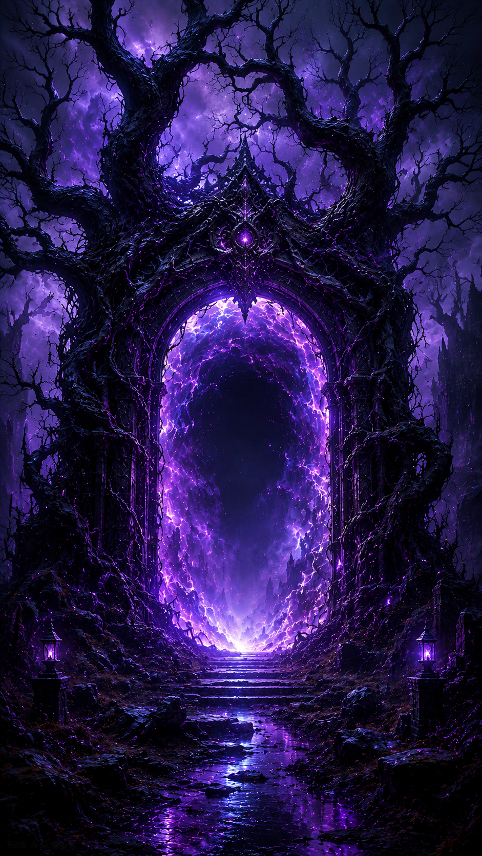 Purple Portal in Twisted Tree Roots