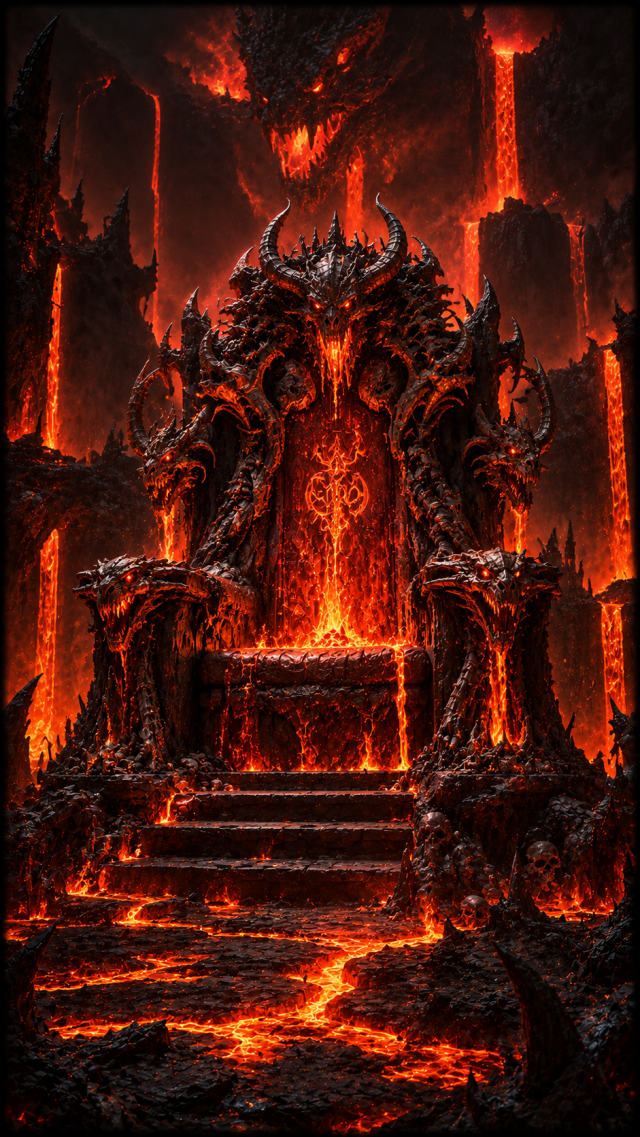 Lava Throne with Horned Armor