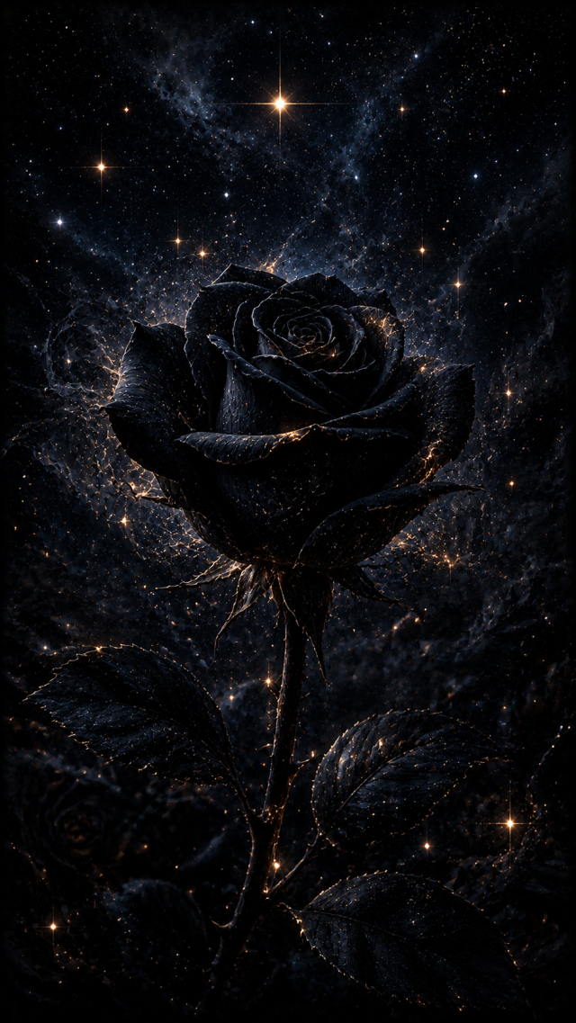 Black Rose in Starlight