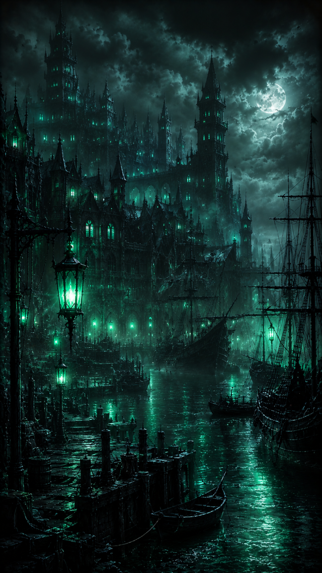 Green Haunted Harbor City