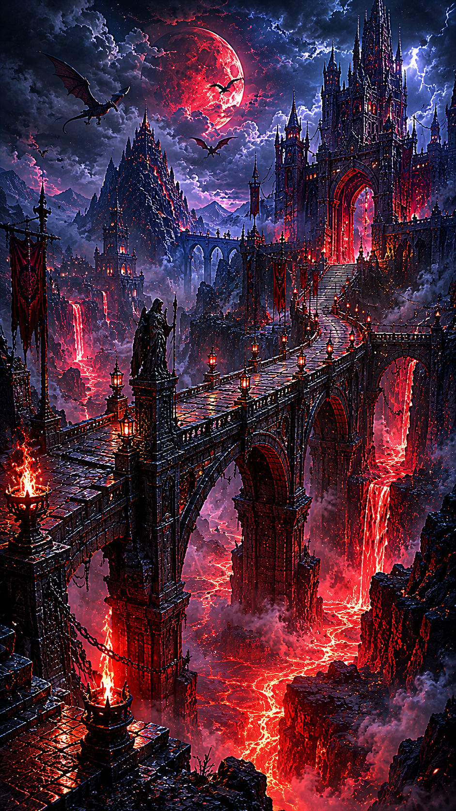 Red Lava Bridge to Gothic Castle