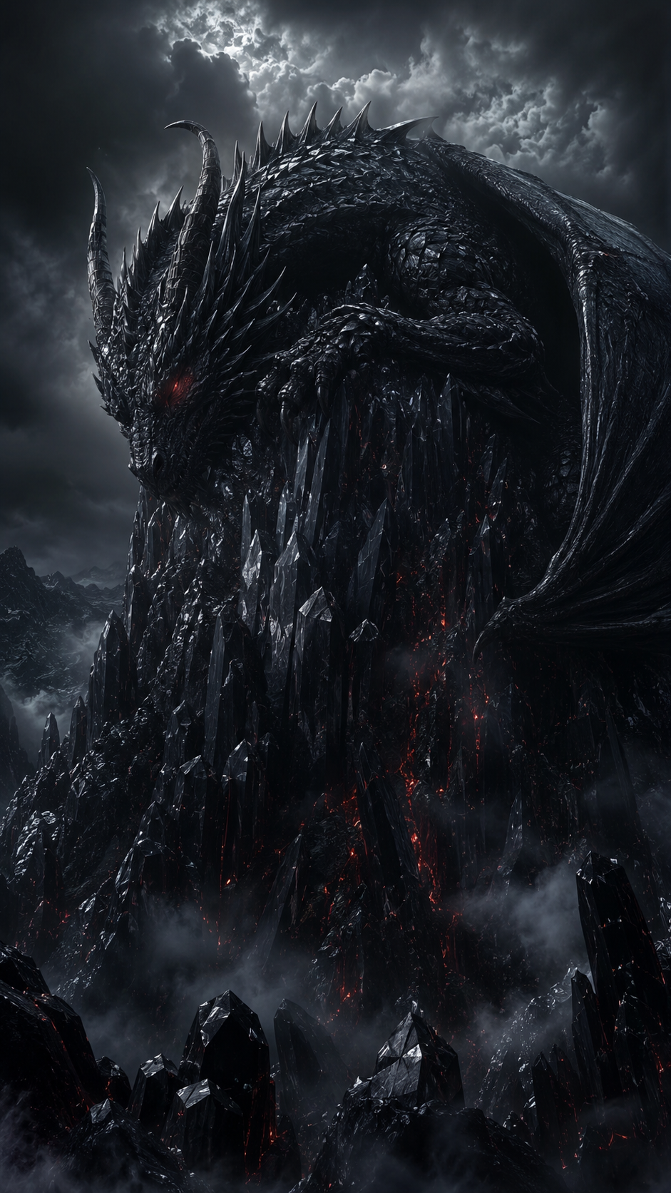 Black Dragon in Storm Rain