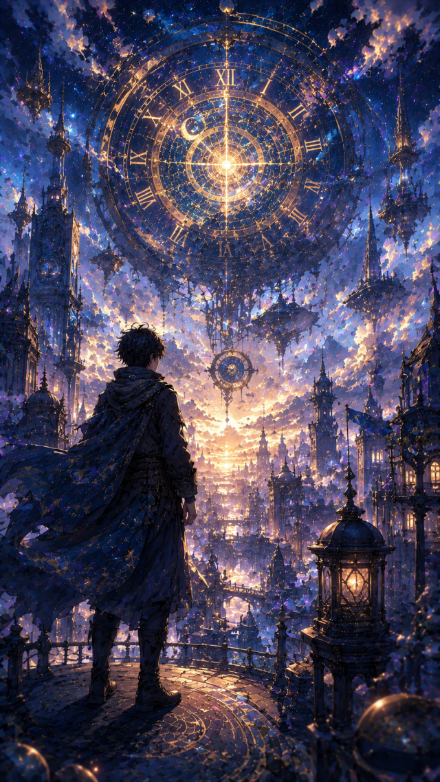Boy Beneath A Giant Astral Clock