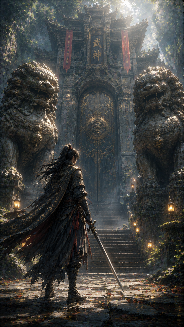 Warrior at A Stone Lion Gate