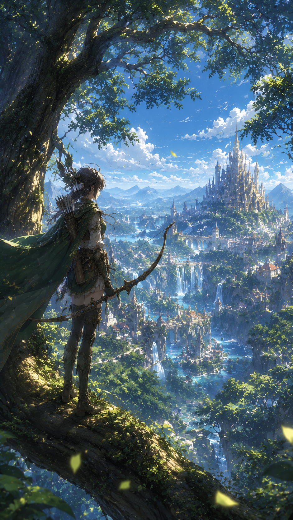 Archer Overlooking A Sky City