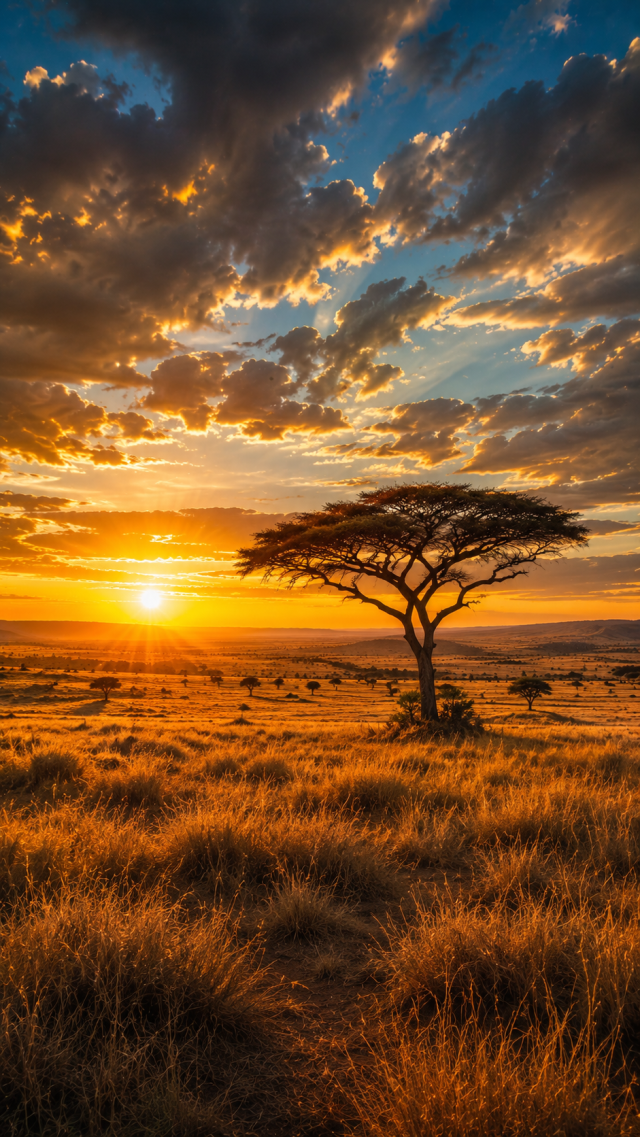 Savanna Tree at Sunset