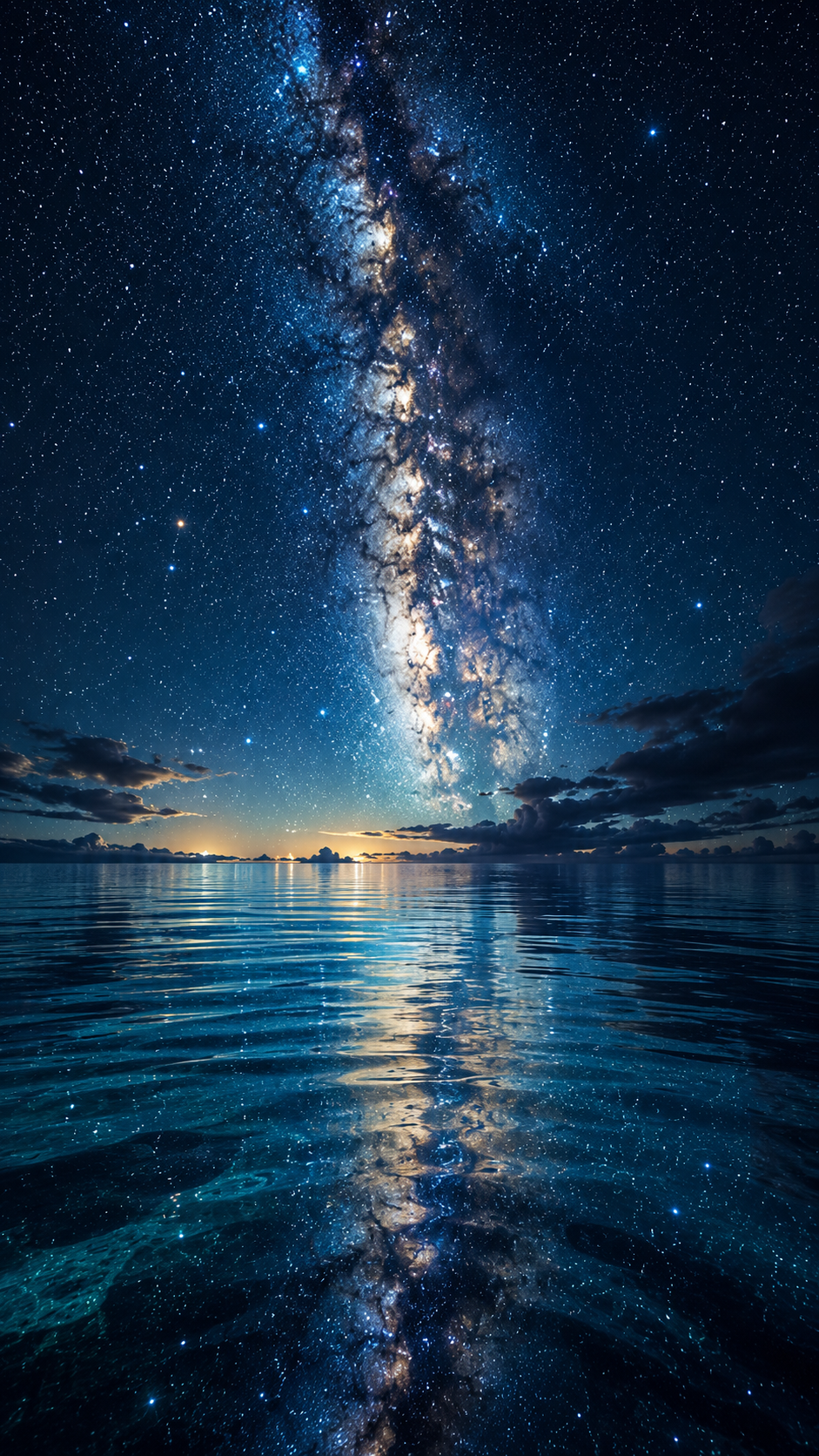 Milky Way over Calm Ocean