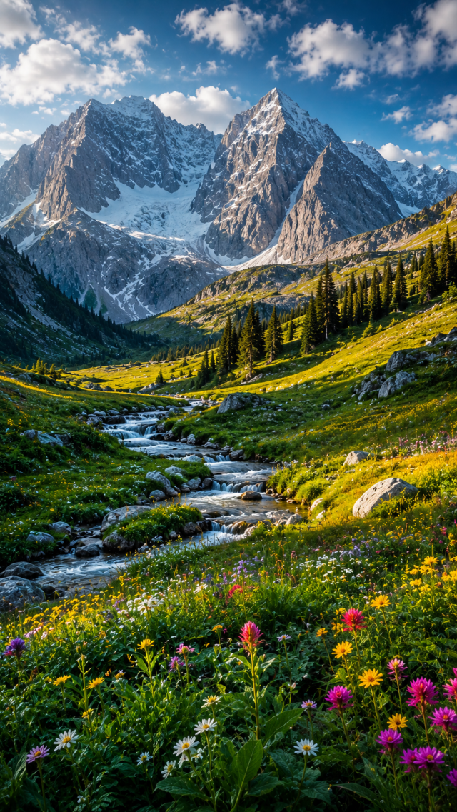 Sunlit Forest Creek