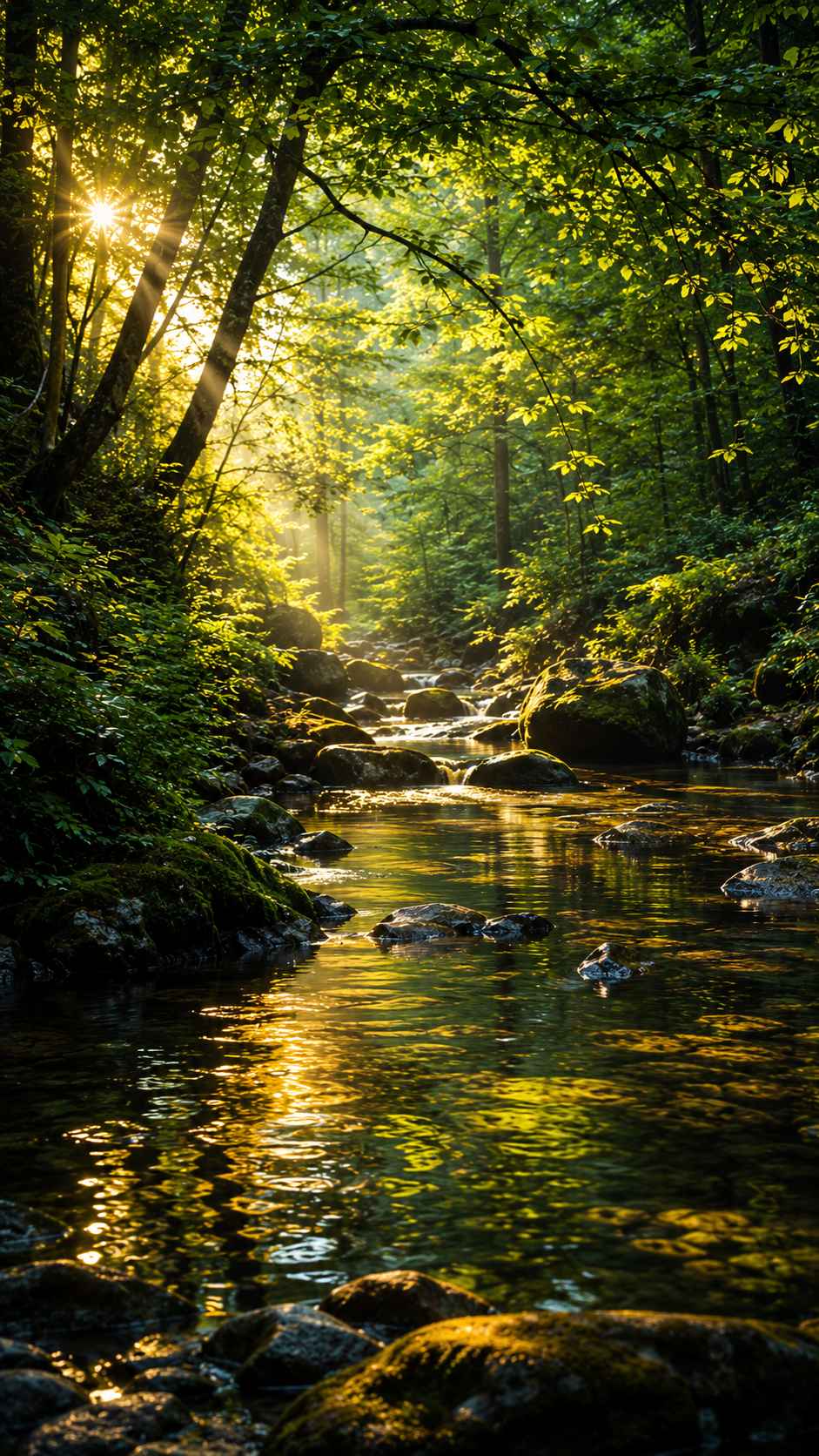 Misty Evergreen Forest Stream