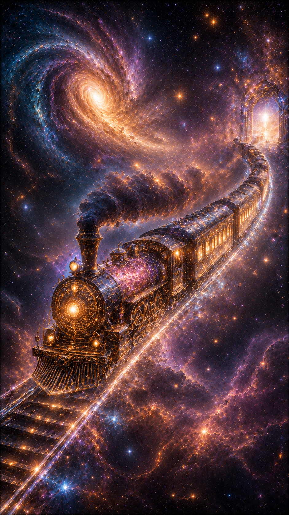 Cosmic Train Riding Galaxy Tracks