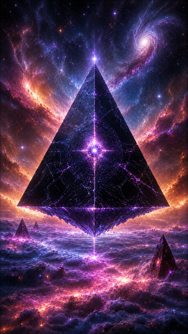 Black Pyramid over Cosmic Sea