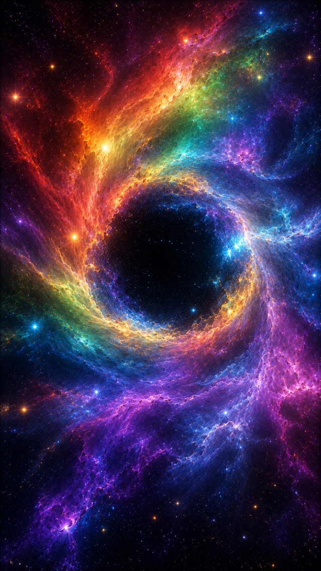 Rainbow Black Hole Nebula