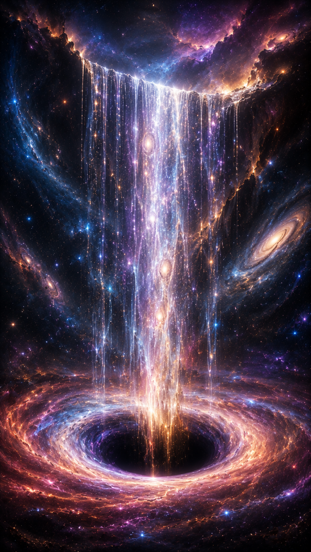 Black Hole Waterfall of Starlight